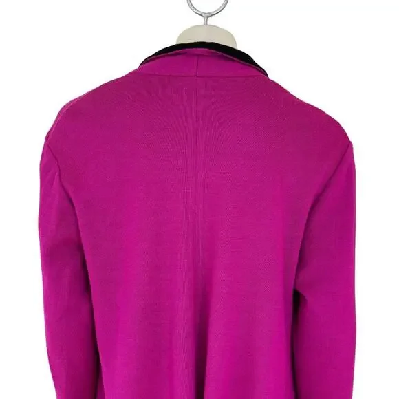 VTG OUTLANDER Artsy Long Line Open Cardigan  Sweater Coat  Fuchsia Pink  SZ M - Picture 5 of 9